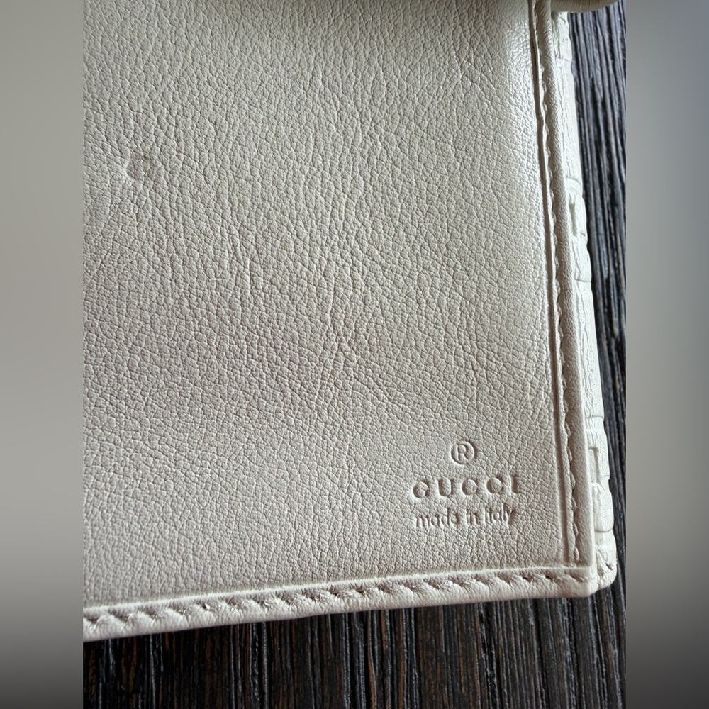 Gucci GG Guccisima Ivory Cream/White Monogram Leather Long Wallet - Picture 8 of 10